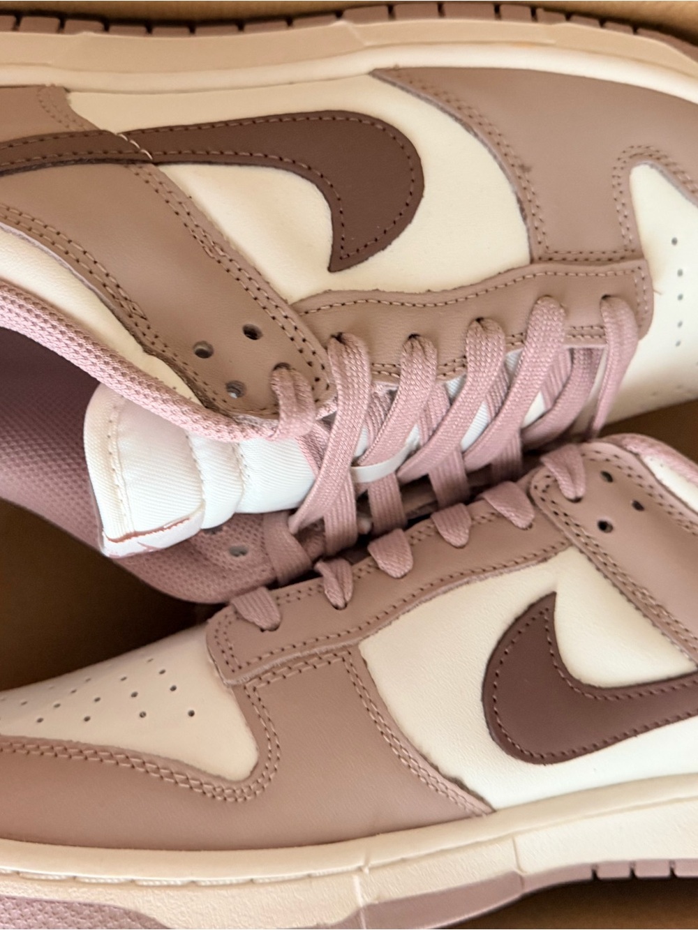 Nike Women’s Low-Top Sneakers in Pink, Cream and Brown